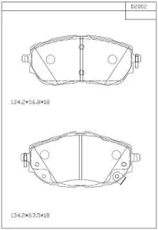 Колодки дискового тормоза Asimco KD2002