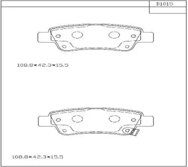 Колодки дискового тормоза Asimco KD1015
