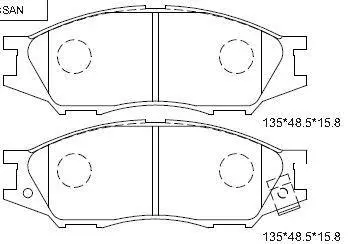 Колодки дискового тормоза Asimco KD2725