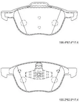 Колодки дискового тормоза Asimco KD3726