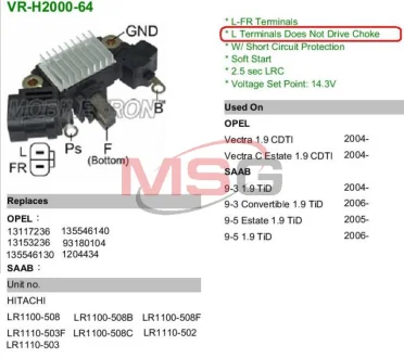 Регулятор напряжения 238691 MOBILETRON VRH200064