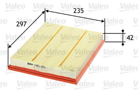 ="" Фільтр повітряний CHEVROLET/LTI/OPEL Niva/TX/Astra "1,2-2,5 "98>> Valeo ="585013"