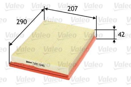 ="" Фільтр повітряний OPEL Combo/Corsa/Meriva/Tigra "1,0-1,8 "00>> Valeo ="585046"
