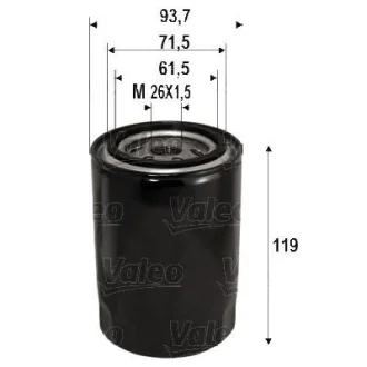 ="" Фільтр масляний HYUNDAI/KIA H-1/Carnival "2,5-2,9 "97>> Valeo ="586090"
