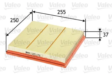 ="" Фільтр повітряний CHEVROLET/OPEL Cruze/Astra "1,4-1,8 "09>> Valeo ="585179"