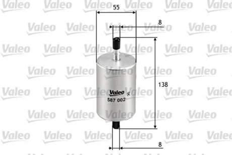 ="" Фільтр паливний DACIA/LEXUS/NISSAN/OPEL/RENAULT Logan/IS/Kubistar/Vivaro/Clio "0,9-5,0 "90>> Valeo ="587002"