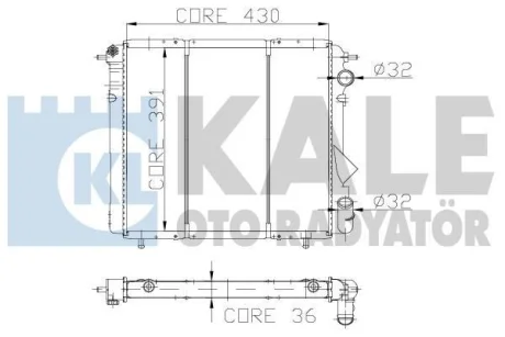 KALE RENAULT Радиатор охлаждения R19 I,II 1.4/1.7/1.9D 88-95 Kale Oto radyator 108600