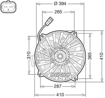 ="" Вентилятор радіатора CITROEN/PEUGEOT C4/307 "1,4-2,0 "00-13 DENSO ="DER07012"