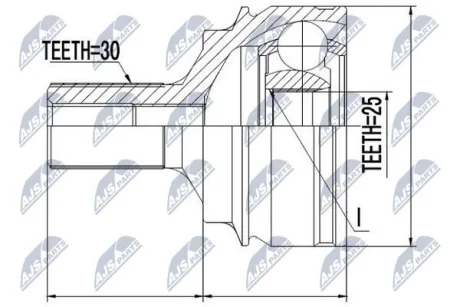 Фото 1 - шрус внешний Nty NPZME016 Шрус внешний Nty NPZME016 (фото 1)