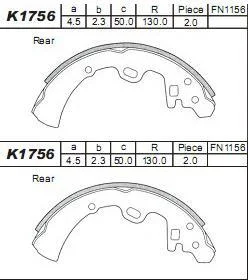 Комлект тормозных накладок Asimco K1756