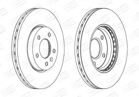 Гальмівний диск пер. Zafira/Ampera/Zafira/Astra/Orlando/Cruze/Volt 09- компл. 2шт CHAMPION 562631CH