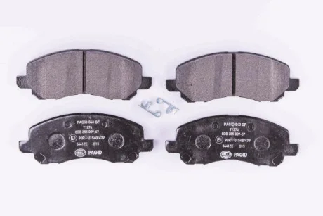 Колодки гальмівні дискові; передня вісь HELLA 8DB355009671