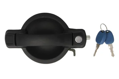 Ручка дверей передн Лів (зовнішн, з отвором для замка, із замком, чорна текстура) FIAT DOBLO I 03.01-01.10 BLIC 601007029401PP