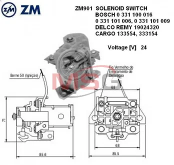 Реле втягуюче стартера ZM ZM 901