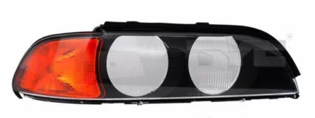 Скло фари з ущільненням Прав (помаранчевий поворотник) BMW 5 E39 11.95-09.00 TYC 200379LA2