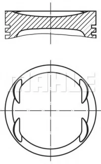 Поршень з кільцями VAG 76,76 1,6i 16V ATN/AUS/AZD (Mahle) MAHLE / KNECHT 030 99 01 (фото 1)
