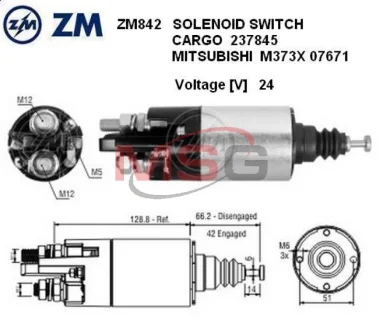 Реле втягуюче стартера ZM ZM 842
