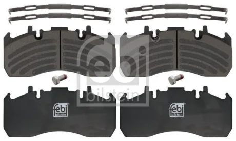 Комплект гальмівних колодок задн/передн MERITOR RVI C, MIDLUM VOLVO FE, FE II, FH, FH II, FH III, FH12, FH16, FH16 II, FH16 III, FL II, FL III, FM, FM12, FM9, FMX D11A-330-MDS2043A 08.93- FEBI FEBI BILSTEIN 16906 (фото 1)