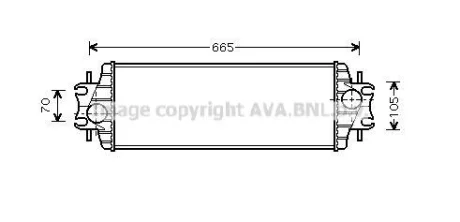 AVA RENAULT Інтеркулер Trafic II, Opel Vivaro, Nissan Primastar 1.9dCi 01- AVA AVA COOLING RTA4328