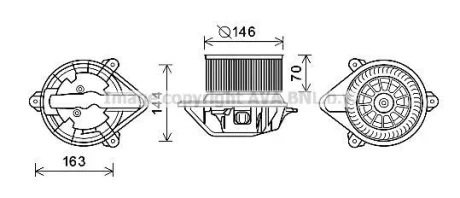 AVA RENAULT Вентилятор салона Master II, Megane I, Scenic I, Opel Movano B, Nissan AVA AVA COOLING RT8577
