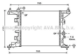 AVA OPEL Радіатор системи охолодження двигуна MERIVA B 1.4 10-, NISSAN NV400 dCi 170 15-, VAUXHALL AVA AVA COOLING OL2568