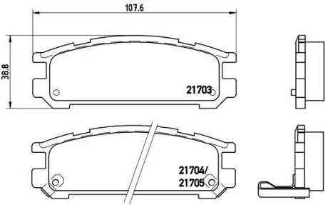 Гальмівні колодки дискові BREMBO P78005 (фото 1)