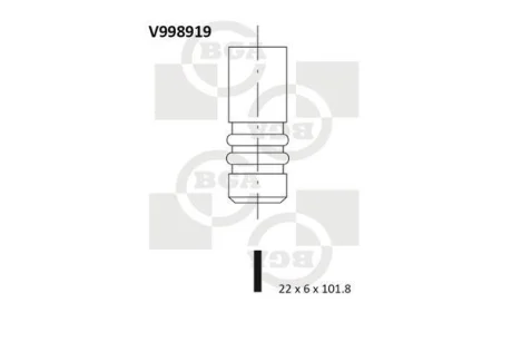 Клапан випуск FIESTA/FUSION (JU_)/MAZDA 2 (DY) 1.2-1.25 02-17 BGA V998919