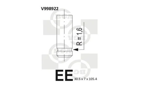 Клапан впуск MB C-Class (W203)/E-Class (W211) 1.8 02-08 BGA V998922