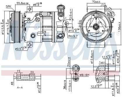CHEVROLET Компресор кондиціонера VECTRA 2.2 02-, FIAT, OPEL NISSENS 89577