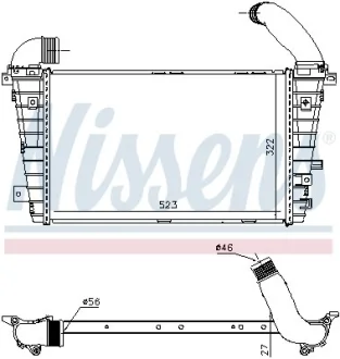 OPEL Інтеркулер ASTRA H 1.3, 1.9, 2.0 04-, VAUXHALL NISSENS 96586