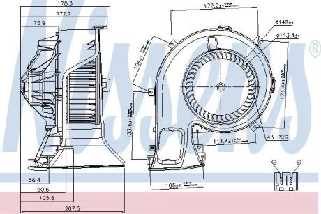 CADILLAC Вентилятор салону BLS 06- NISSENS 87067