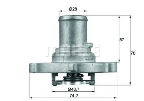 Термостат, охолоджуюча рідина MAHLE / KNECHT TI 122 87 D