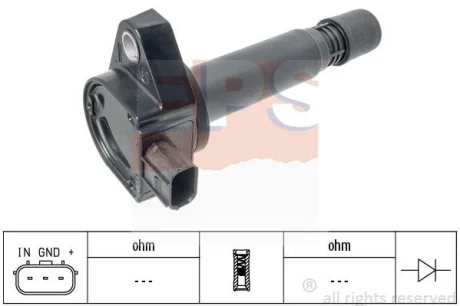 Фото 1 - honda котушка запалювання accord viii,civic viii,cr-v iii 1.8/2.0 05- EPS 1.970.522 HONDA котушка запалювання Accord VIII,Civic VIII,CR-V III 1.8/2.0 05- EPS 1.970.522 (фото 1)