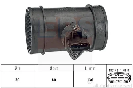 ISUZU Витратомір повітря D-MAX I (TFR, TFS) 2.5 DiTD (TFR86_, TFR54_) 02-12 EPS 1.991.445