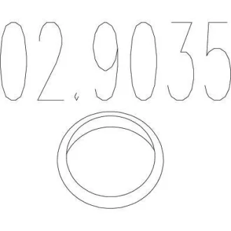 Монтажне кільце вихлопної системи (D (внутр.) - 54 мм; D (наружн.) - 68,5 мм; Висота - 14,5 мм) MTS 02.9035 (фото 1)
