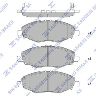 Фото 1 - колодки дискового тормоза SANGSIN Hi-Q (SANGSIN) SP1412 Колодки дискового тормоза SANGSIN Hi-Q (SANGSIN) SP1412 (фото 1)