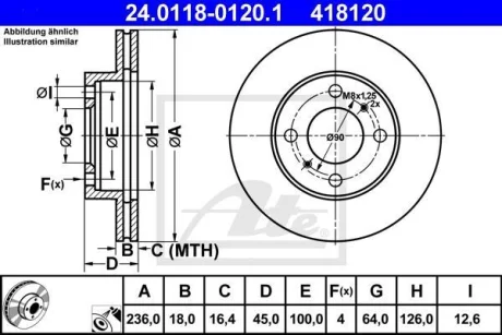 - Гальмівний диск ATE 24.0118-0120.1