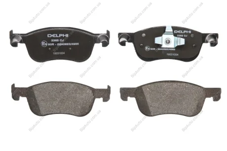 Комплект гальмівних колодок передн, FORD FIESTA VII, TOURNEO COURIER V769, TRANSIT COURIER V769/MINIVAN 1.0-1.5D 05.17- Delphi LP3365 (фото 1)