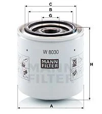Масляний фільтр (фільтр, що вгвинчується) BOBCAT E32, E42, E45, E50, E55, 450, 510, 530, 550, 570, 590, 630, 650, 26.60, 30.60, 30.70, 34.65 MASSEY FERGUSON TH6030, TH6534, TH7035, TH7038, TH8043 FILTER MANN W8030