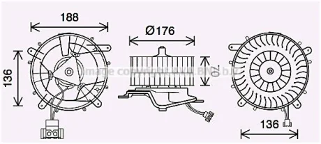 AVA DB Вентилятор салону S-CLASS (W220, V220) 98-, S-CLASS Купе (C215) 99- AVA AVA COOLING MS8689