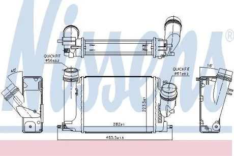 Интеркулер NISSAN X-TRAIL (T32) (14-) 1.6 dCi NISSENS 96207 (фото 1)