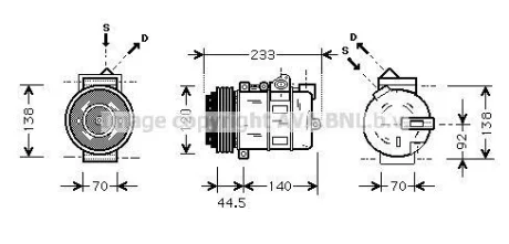 AVA DB Компресор кондиціонера W202, W210 AVA AVA COOLING MSAK277
