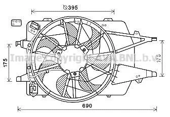 AVA FORD Вентилятор радіатора (з дифузором) Focus 1.4/2.0 98- AVA AVA COOLING FD7577