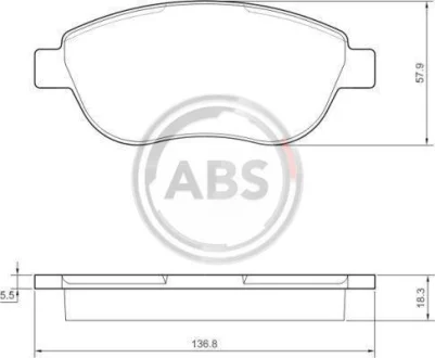 Комплект гальмівних колодок A.B.S. A.B.S. 37418