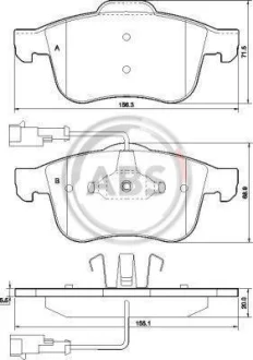 Фото 1 - комплект гальмівних колодок A.B.S. A.B.S. 37485 Комплект гальмівних колодок A.B.S. A.B.S. 37485 (фото 1)