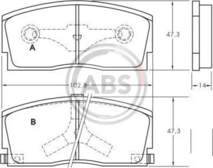 Комплект колодок гальмівних пер. A.B.S. A.B.S. 36658