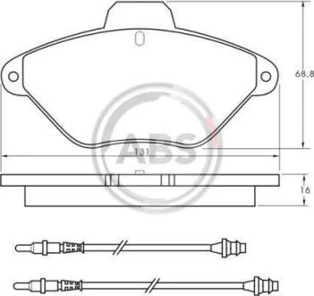 Комплект гальмівних колодок A.B.S. A.B.S. 36837