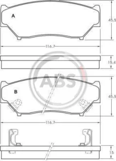 Комплект гальмівних колодок A.B.S. A.B.S. 36852