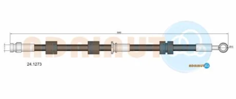 MITSUBISHI шланг гальмівний передн.лів.Outlander II,Citroen C4 Aircross,C-Crosser,Peugeot ADRIAUTO 24.1273