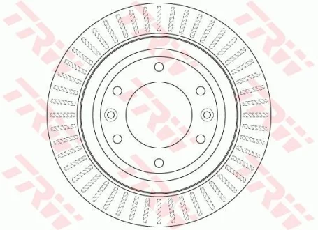 Диск гальмівний задн Лів/Прав (лакірован) HYUNDAI H-1 CARGO, H-1 TRAVEL 2.4/2.5D 02.08- TRW DF6350 (фото 1)